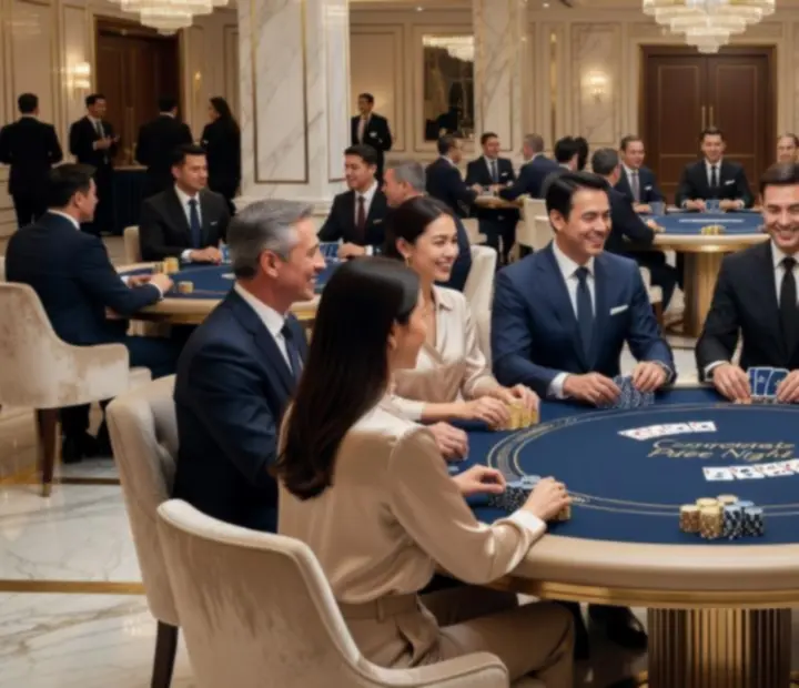 Animation poker élégante lors d'un événement corporate