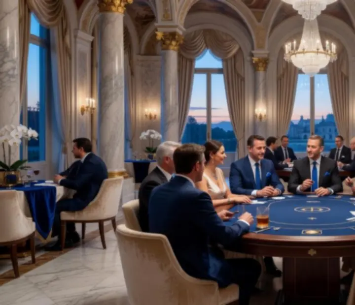 Table de poker corporate élégante dans une ambiance vénitienne