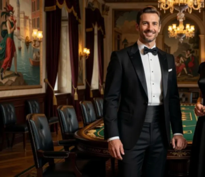 Animateurs et croupiers professionnels encadrant une table de poker récréatif